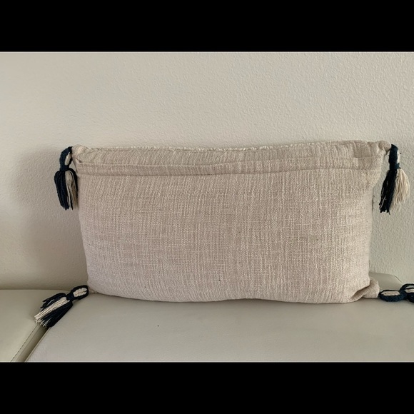 Boho Cream and Navy Decorative Pillow case - Picture 3 of 10
